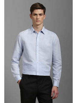 Louis Philippe - Men Light Blue Classic Fit Solid Full Sleeves Formal Shirt