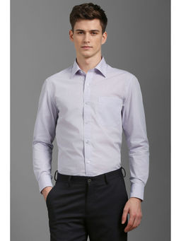 Louis Philippe - Men Lilac Classic Fit Textured Full Sleeves Formal Shirt