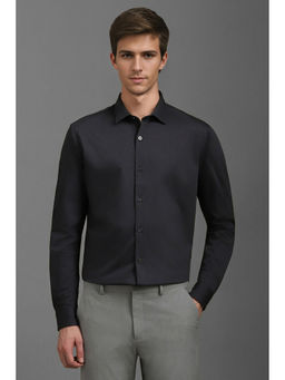 Louis Philippe - Men Grey Slim Fit Print Full Sleeves Formal Shirt