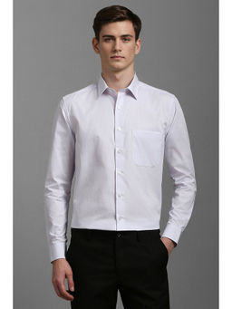 Louis Philippe - Men Grey Slim Fit Print Full Sleeves Formal Shirt