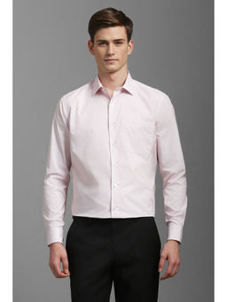 Louis Philippe - Men Pink Slim Fit Print Full Sleeves Formal Shirt