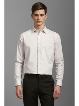 Louis Philippe - Men Grey Slim Fit Textured Full Sleeves Formal Shirt