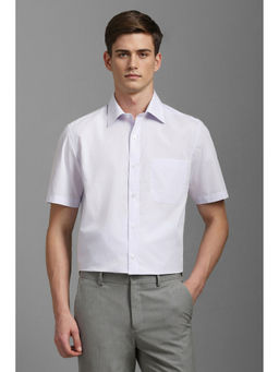 Louis Philippe - Men Lilac Classic Fit Solid Half Sleeves Formal Shirt