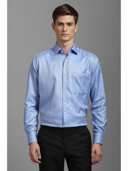 Louis Philippe - Men Blue Classic Fit Check Full Sleeves Formal Shirt