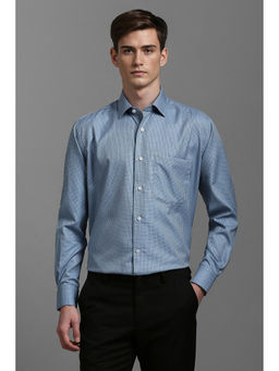 Louis Philippe - Men Blue Classic Fit Check Full Sleeves Formal Shirt