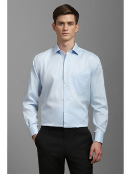 Louis Philippe - Men Blue Classic Fit Stripe Full Sleeves Formal Shirt