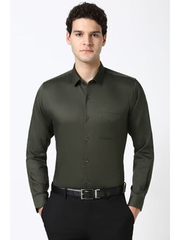 Peter England - Men Green Slim Fit Formal Shirt