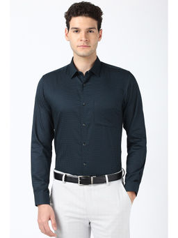 Peter England - Men Navy Slim Fit Formal Shirt