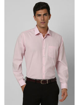 Van Heusen - Men Pink Regular Fit Solid Full Sleeves Formal Shirt