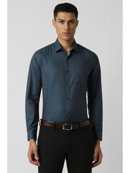 Van Heusen - Men Green Regular Fit Print Full Sleeves Wedding Shirt