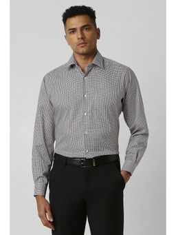 Van Heusen - Men White Regular Fit Check Full Sleeves Formal Shirt