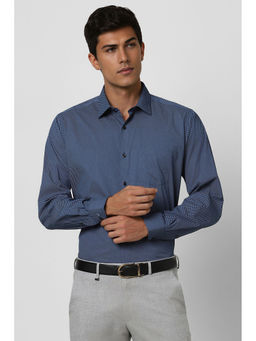 Van Heusen - Men Blue Regular Fit Print Full Sleeves Formal Shirt