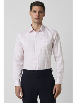 Van Heusen - Men White Slim Fit Check Full Sleeves Formal Shirt