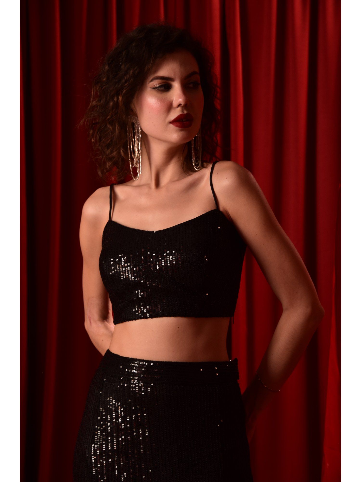 black sequin blouse