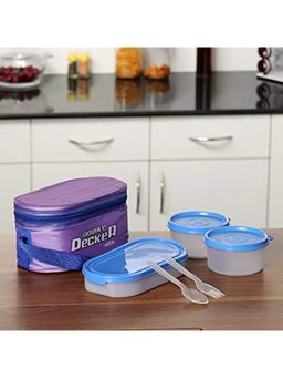 Milton - Purple Double Decker Plastic Lunch Box Set