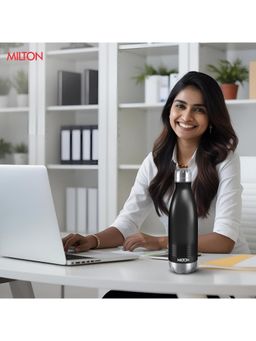 Milton - Black Duo Dlx 1000 Thermosteel Water Bottle