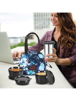 Milton - Blue Floret Microware Safe Inner Stainless Steel Lunch Box Set