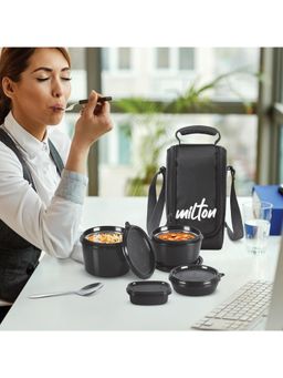 Milton - Black Pro Microwave Safe Lunch Box Set