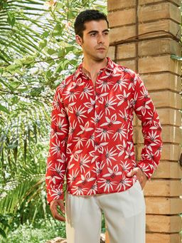 Campus Sutra - Men Scarlet Red Florencia Regular Shirt