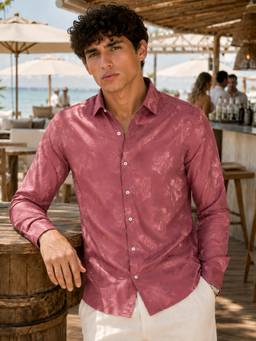 CAHOOT - Men's Pink Full Sleeve Party Shirt