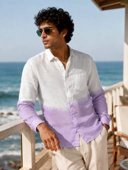CAHOOT - Men's Purple Ombre Full Sleeve Casual Shirt