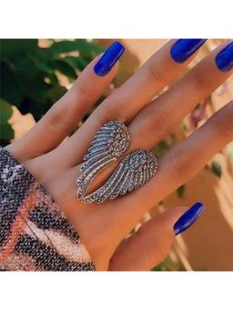Amorenmore - Angel Wing 925 Silver Plating Adjustable Ring