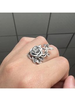 Amorenmore - Elegant Rose Copper Silver Plating Adjustable Ring