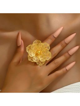 Amorenmore - Golden Bloom Statement Adjustable Ring