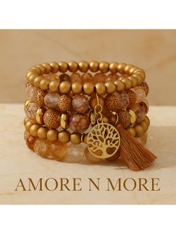 Amorenmore - Golden Earth Beaded Bracelet Set