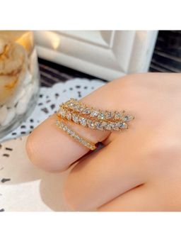 Amorenmore - Golden Laurel Statement Adjustable Ring