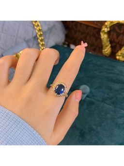 Amorenmore - Midnight Majesty Sapphire Adjustable Ring