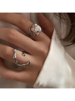 Amorenmore - Pearl Fusion Double Adjustable Ring