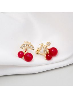 Amorenmore - Scarlet Blush Cherry Clip Earrings