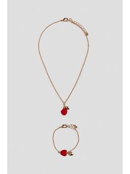 H&M - Girls Red 2-Piece Beaded Jewellery Set