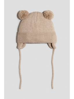 H&M - Kids Beige Fleece-Lined Chin-Tie Beanie