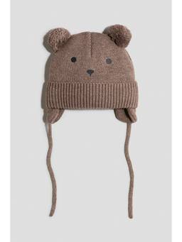 H&M - Kids Brown Fleece-Lined Chin-Tie Beanie