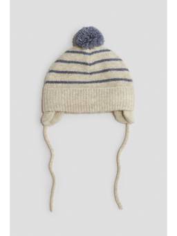H&M - Boys Off White Fleece-Lined Chin-Tie Beanie
