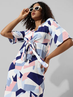 PINACOLADA - Womens Printed Multi Color Regular Fit Dress