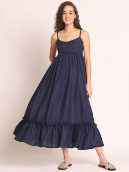 AOBA - Women Blue Empire Midi Dress