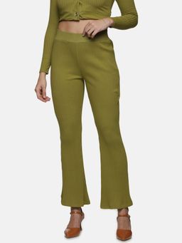 IS.U - Green Olive Rib Bootcut Pant