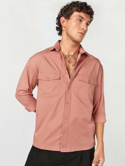 Bewakoof - Men Peach Solid Relaxed Fit Shirt