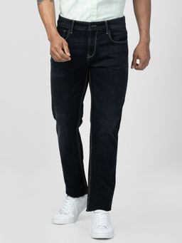 Spykar - Men Carbon Black Cotton Comfort Fit Straight Length Jeans (Ricardo)