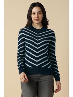 Allen Solly - Women Navy Blue Casual Sweater