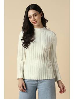 Allen Solly - Women Beige Textured Casual Sweater