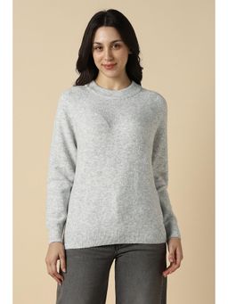 Allen Solly - Women Grey Solid Casual Sweater