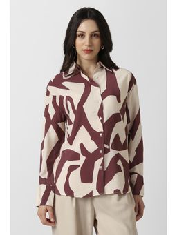 Van Heusen - Women Beige Print Long Sleeves Shirt