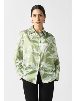Van Heusen - Women Green Print Long Sleeves Shirt