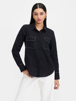 Virgio - Women Solid Collar Neck Shirt