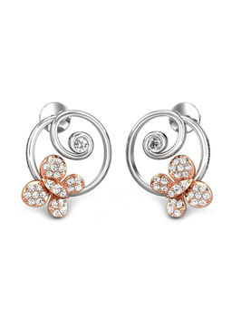 Candere by Kalyan Jewellers - 18K BIS Hallmark White Gold & Diamond Butterfly Earrings