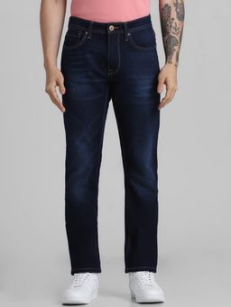 Jack & Jones - Blue Clark Regular Fit Mid Rise Stretch Jeans